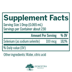 Genestra Brands Selenium CWS liquid dropper enables precise at-home dosing