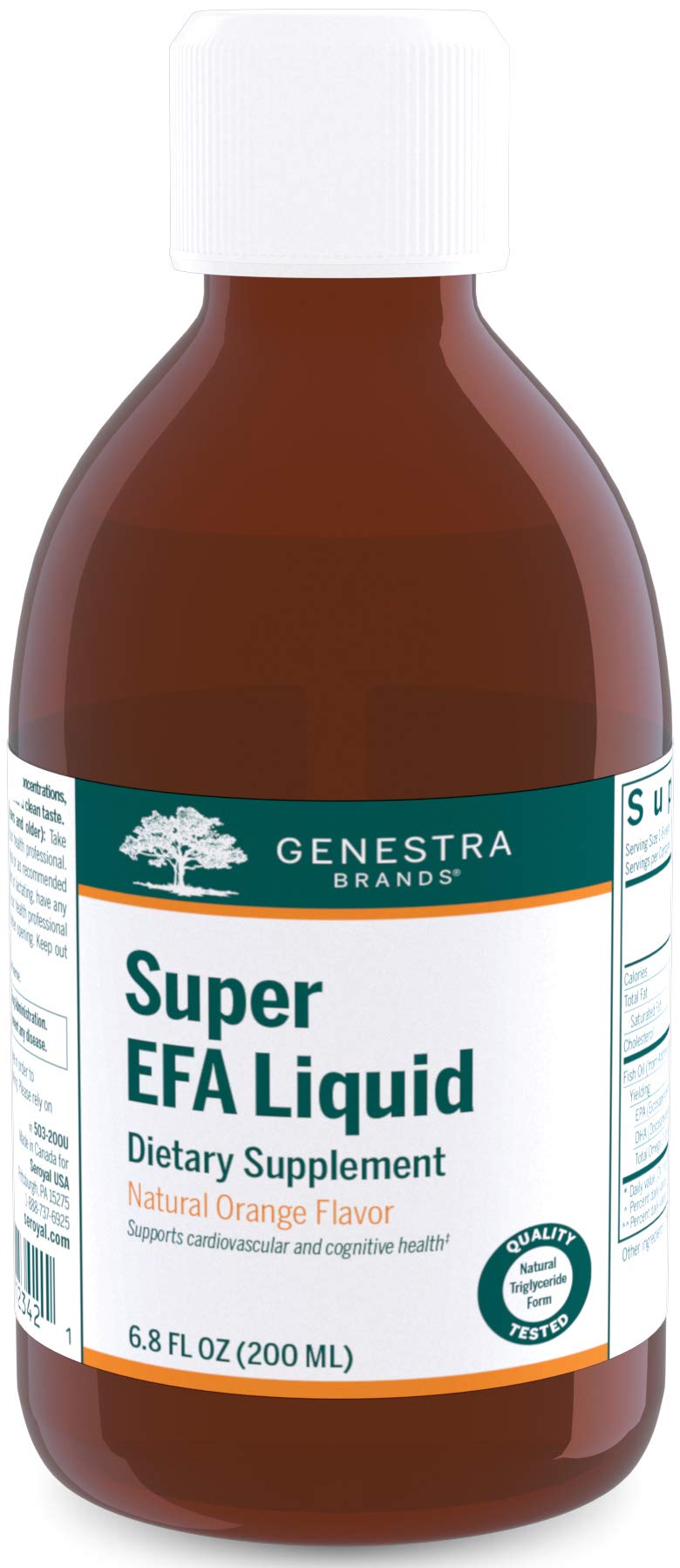 Genestra Super EFA Liquid bottle on desk for daily omega-3 support