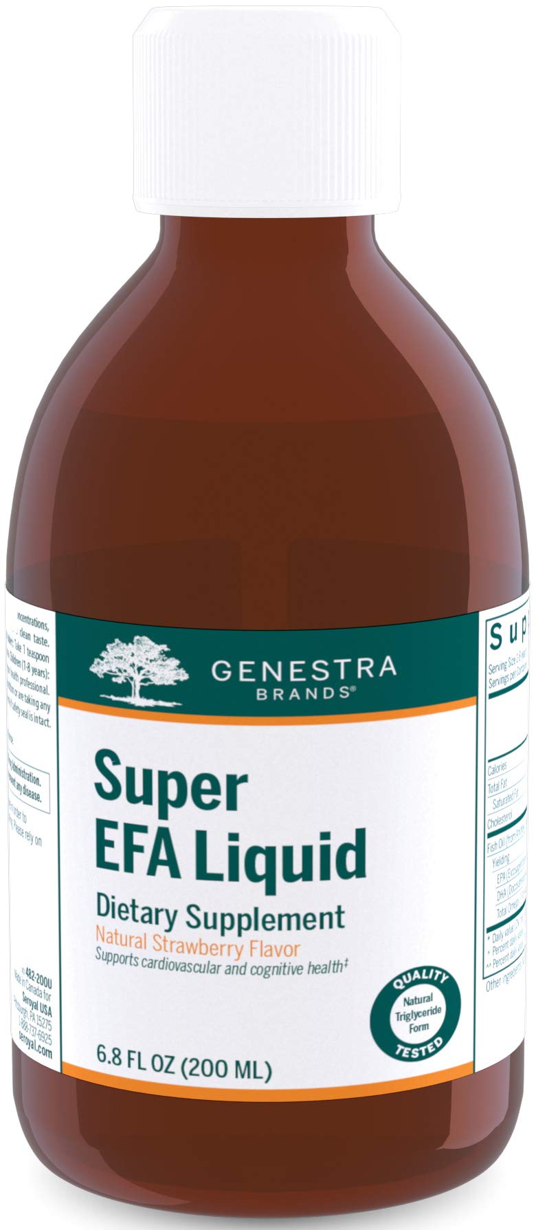 Genestra Brands Super EFA Liquid bottle on a wooden surface for easy daily support