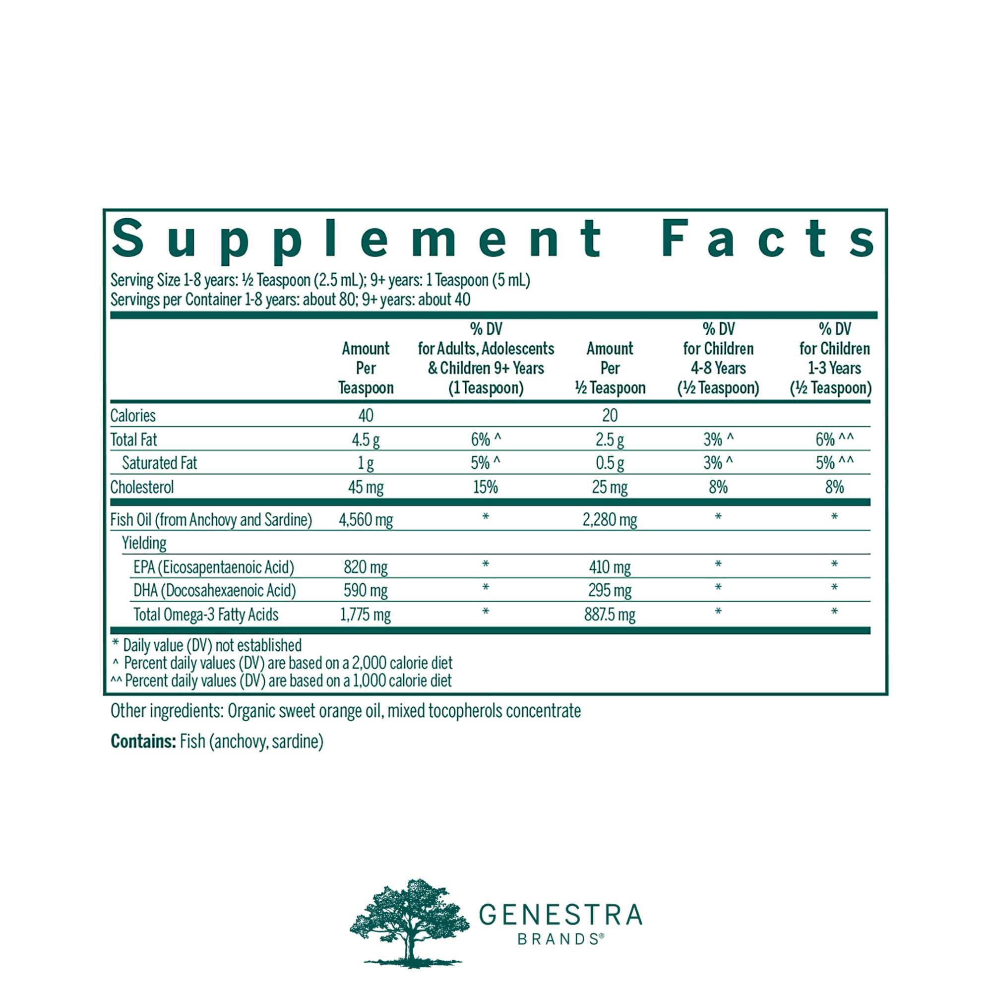 Pouring Genestra Super EFA Liquid shows easy dispensing for daily use