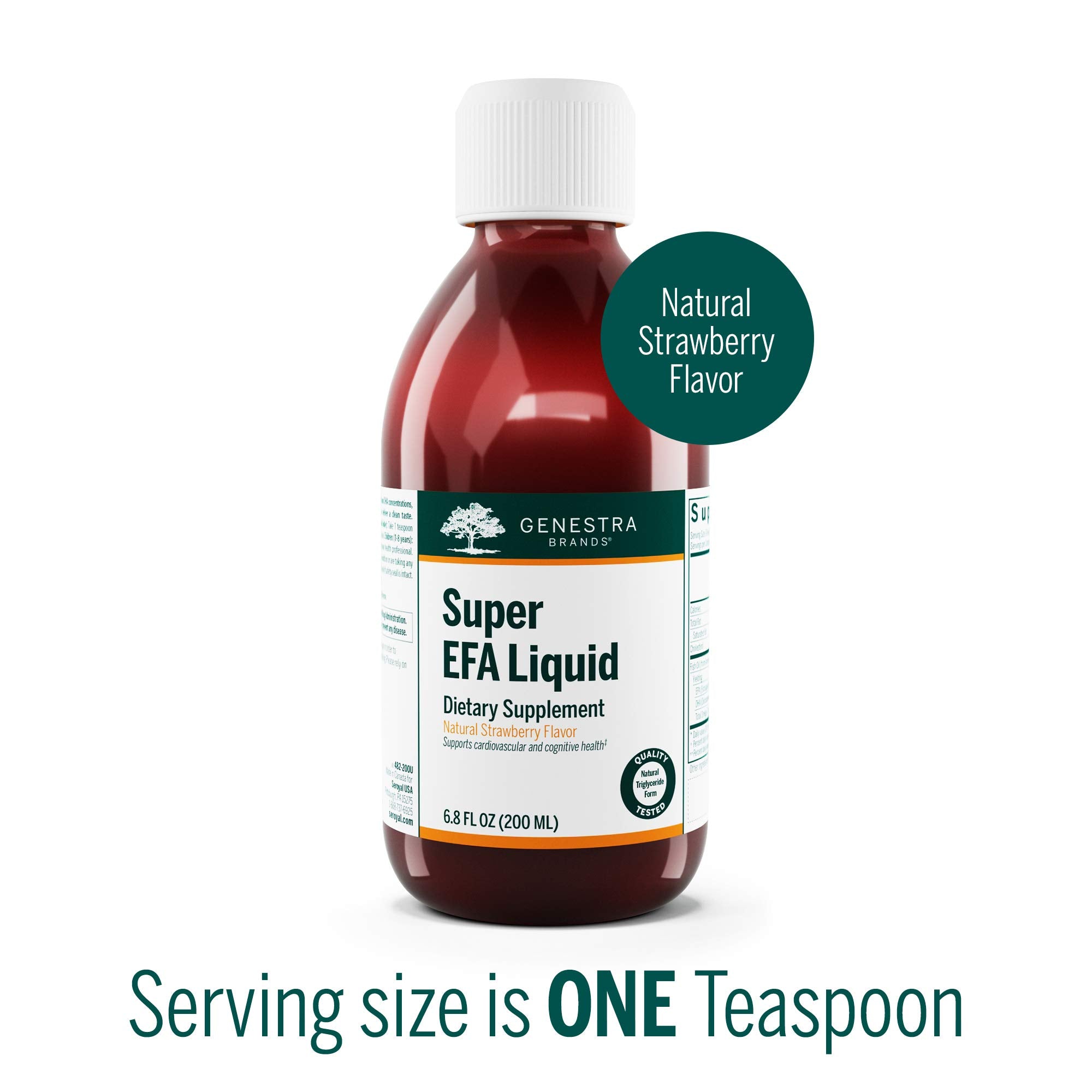 Genestra Brands Super EFA Liquid strawberry flavor dropper optimized for dosing