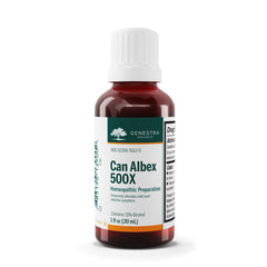 Genestra Can Albex 500X bottle ready for home use and dosing