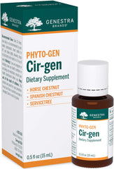 Genestra Cir-gen bottle featuring horse chestnut leaves for potential circulation support.