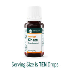 Genestra Cir-gen bottle emphasizing Servicetree for vascular integrity possibilities.