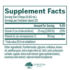 Genestra D3 K2 Mulsion liquid being poured for easy daily use.