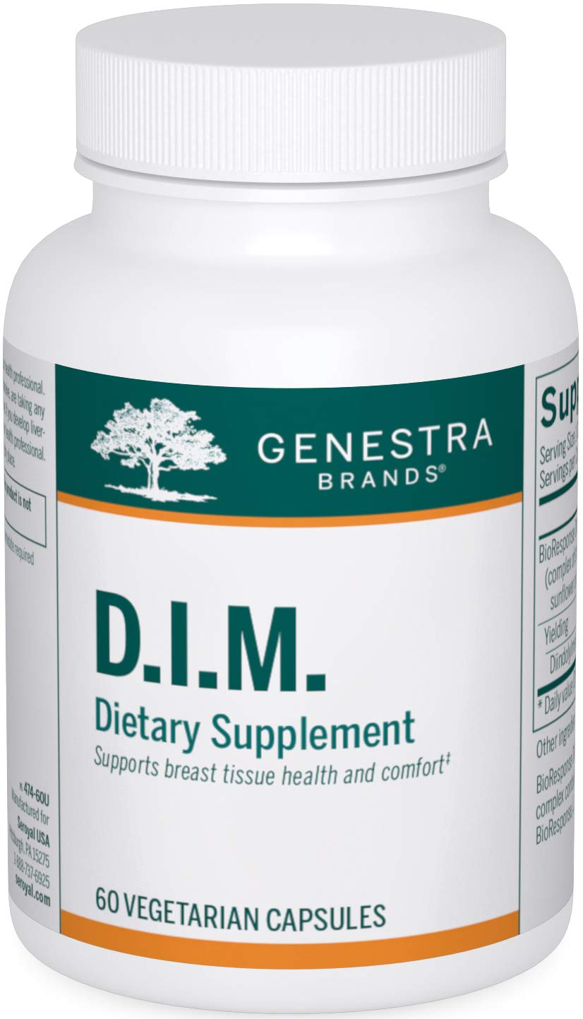Genestra D.I.M. bottle front for quick daily supplementation planning.