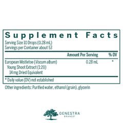 Genestra European Mistletoe Young Shoot label highlights spring harvest