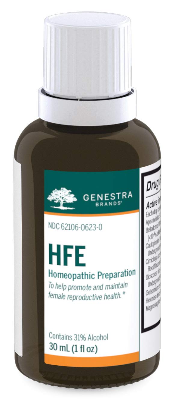 Genestra HFE bottle pour demonstrates convenient liquid format for quick daily dosing.
