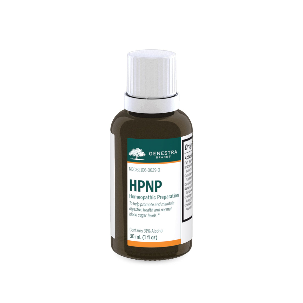 Genestra HPNP bottle front for daily organotherapy routine.