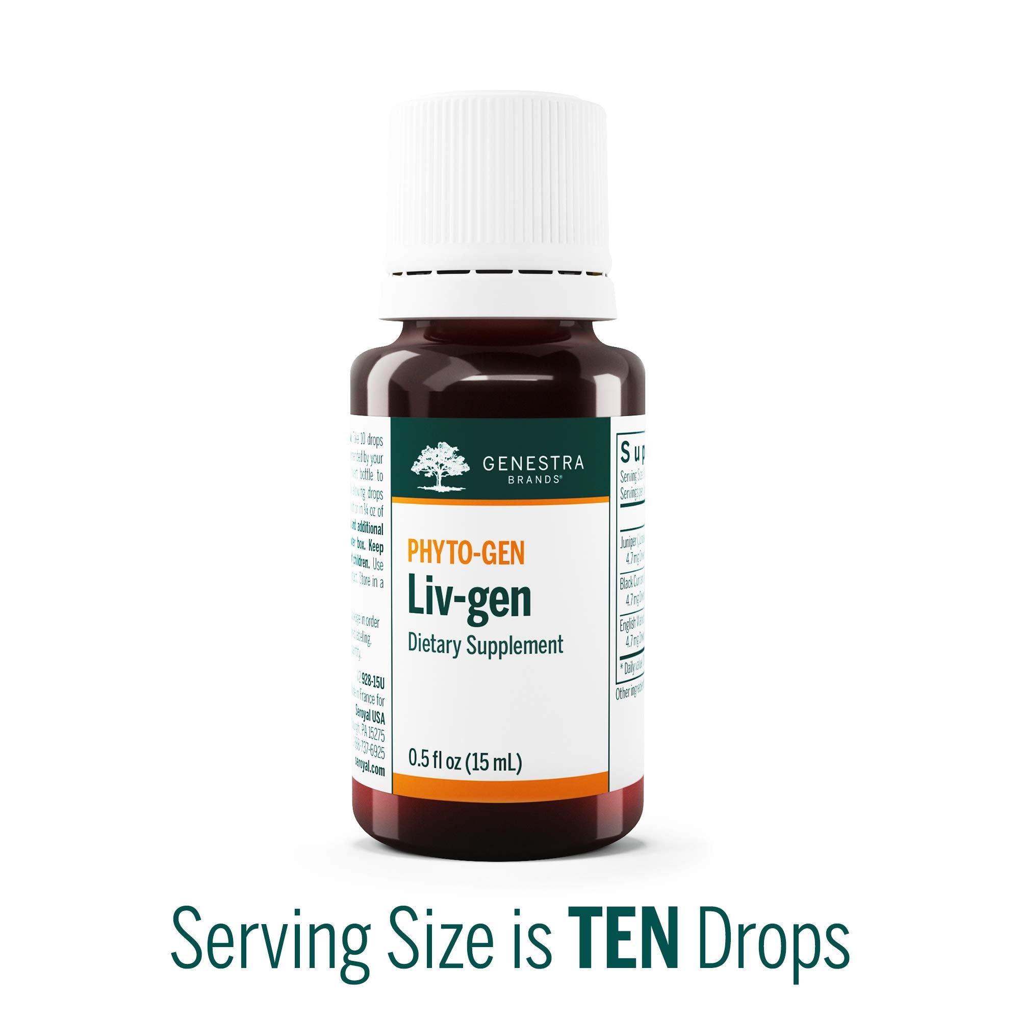 Genestra Liv-gen label design emphasizing purity and professional-grade formulation.