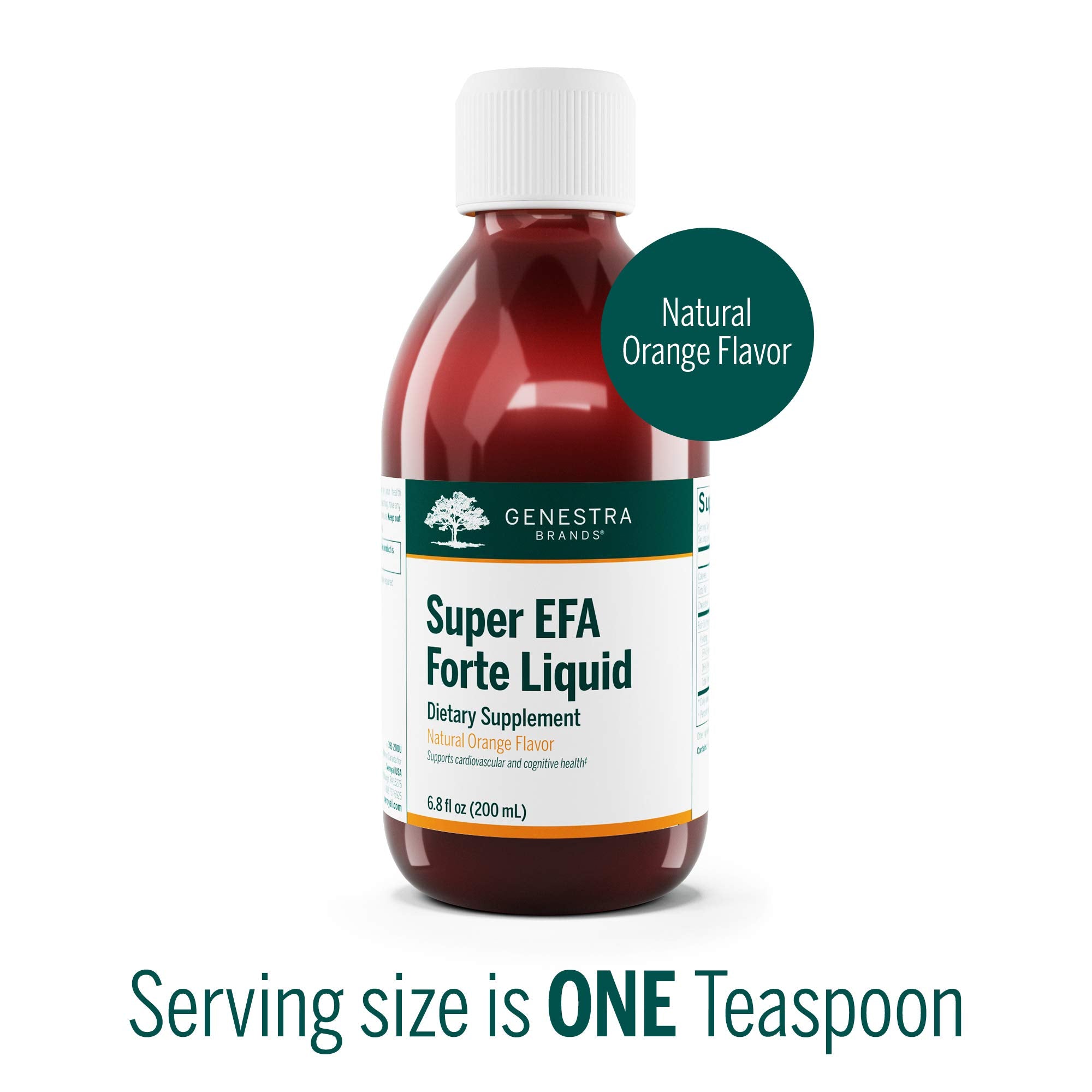 Genestra Super EFA Forte Liquid pour-spout for mess-free dosing.