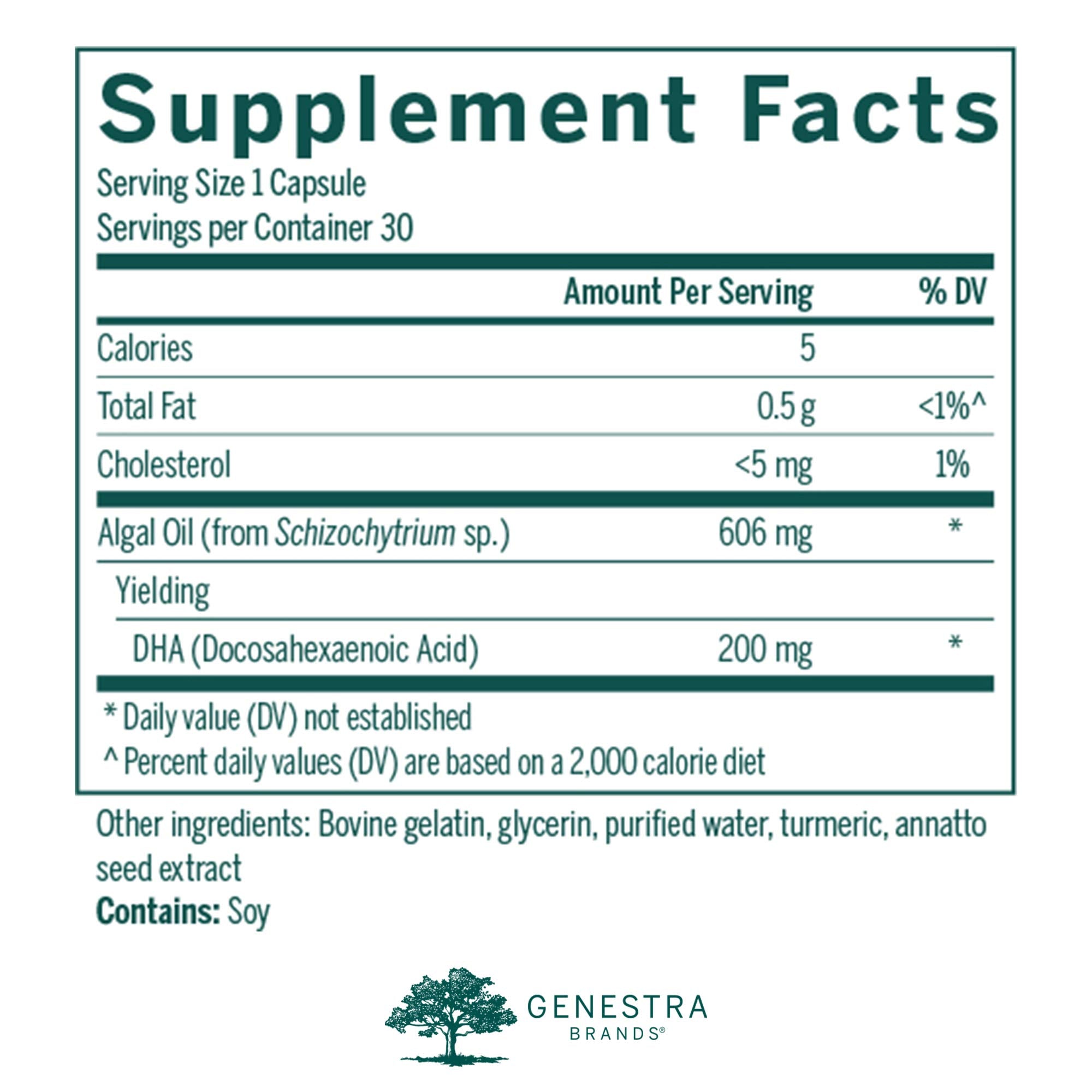 Genestra Super Neurogen DHA capsules ready for daily use.