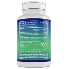 Genex Formulas Niacinamide capsules closeup shows uniform pills.