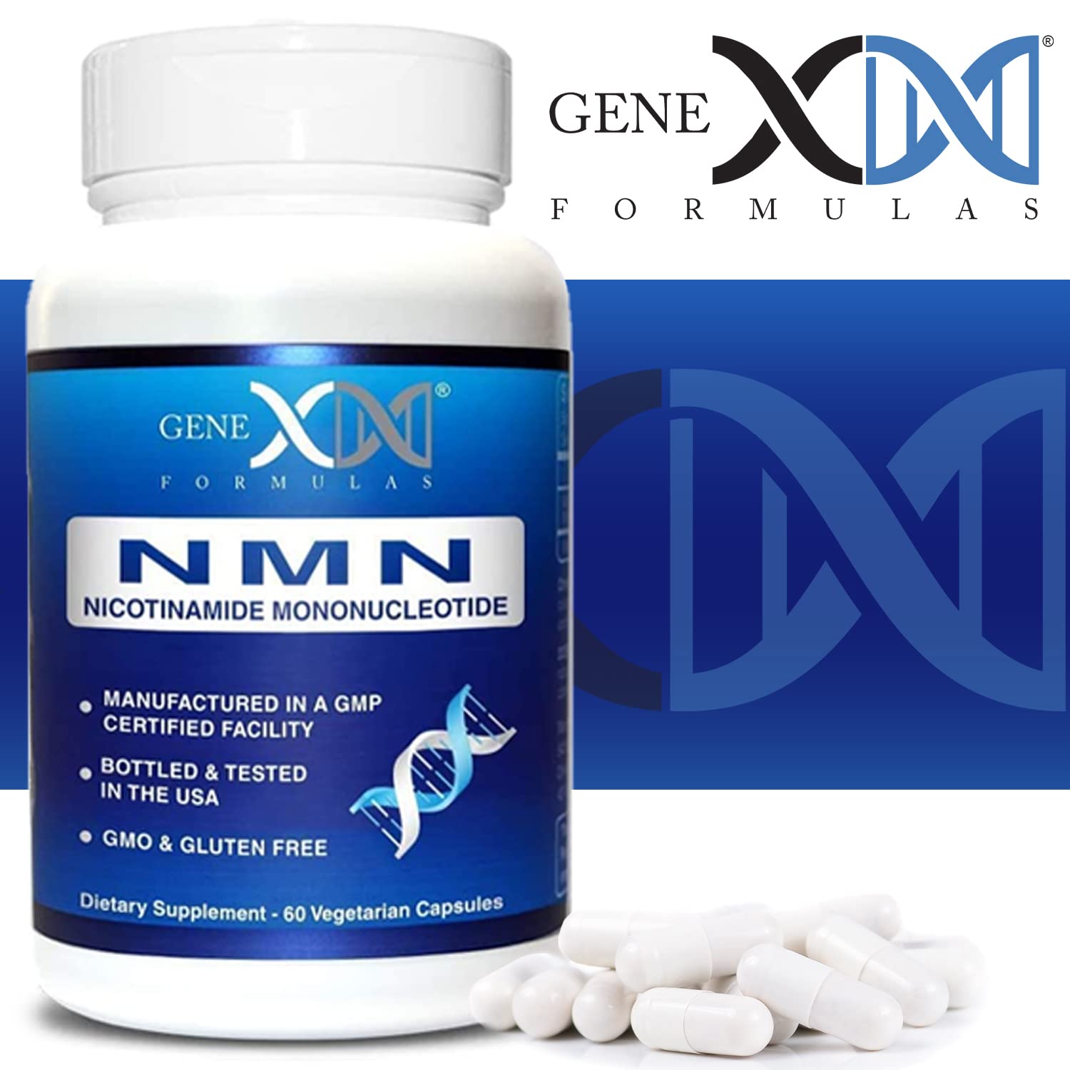 Genex Formulas NMN 250mg bottle cap and seal for freshness