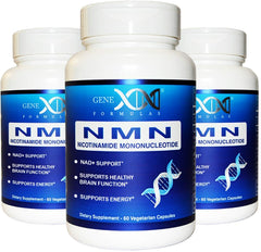 Genex Formulas NMN 250mg bottle front view for daily use and NAD support.