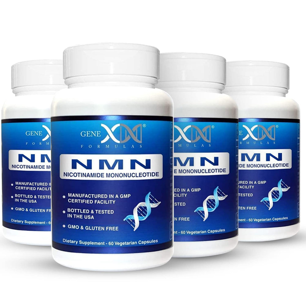 Genex Formulas NMN 250mg bottle highlights shelf-stable packaging for longevity