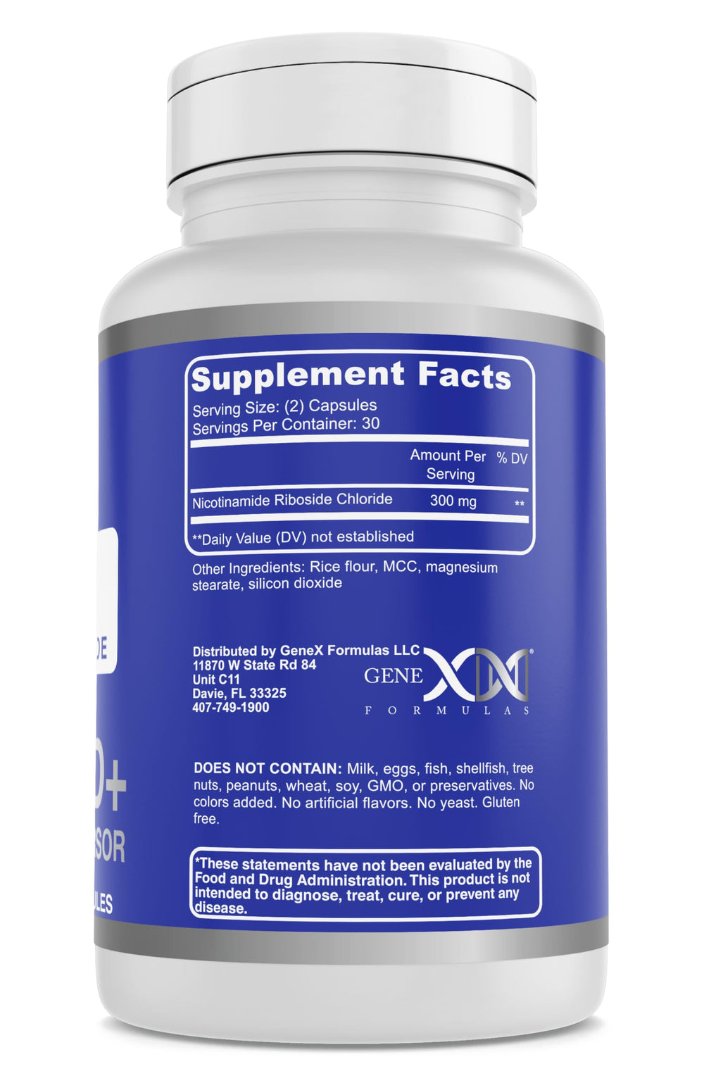 Genex Formulas NR bottle being poured for a 30-day supply