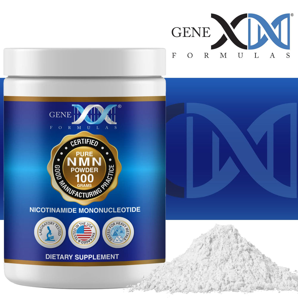 Genex Formulas NMN Powder 100 scoops per jar for long term supply.