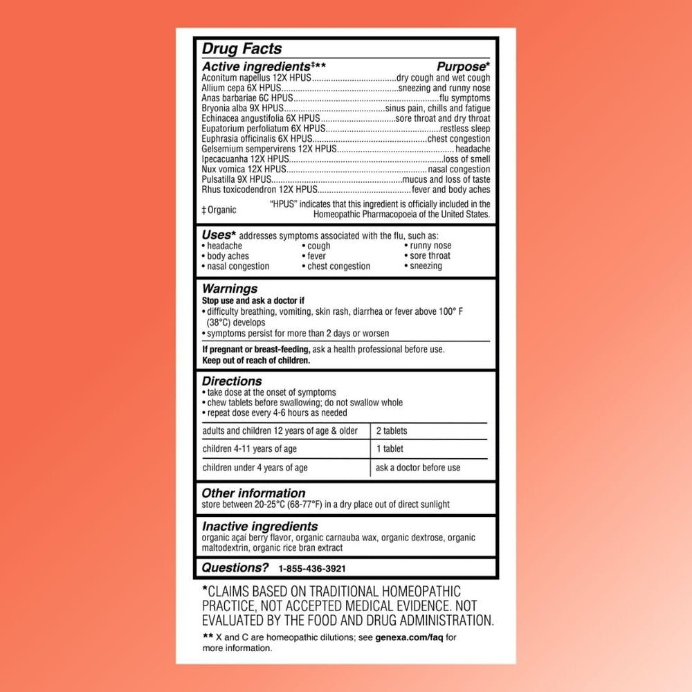 Genexa Flu Fix non-GMO label reinforces commitment to clean ingredients.