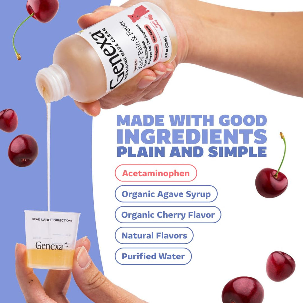 Genexa pediatrician-preferred-ingredients badge emphasizes trusted formulation