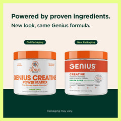 Genius Brand creatine bottle with scoop for convenient post-workout serving