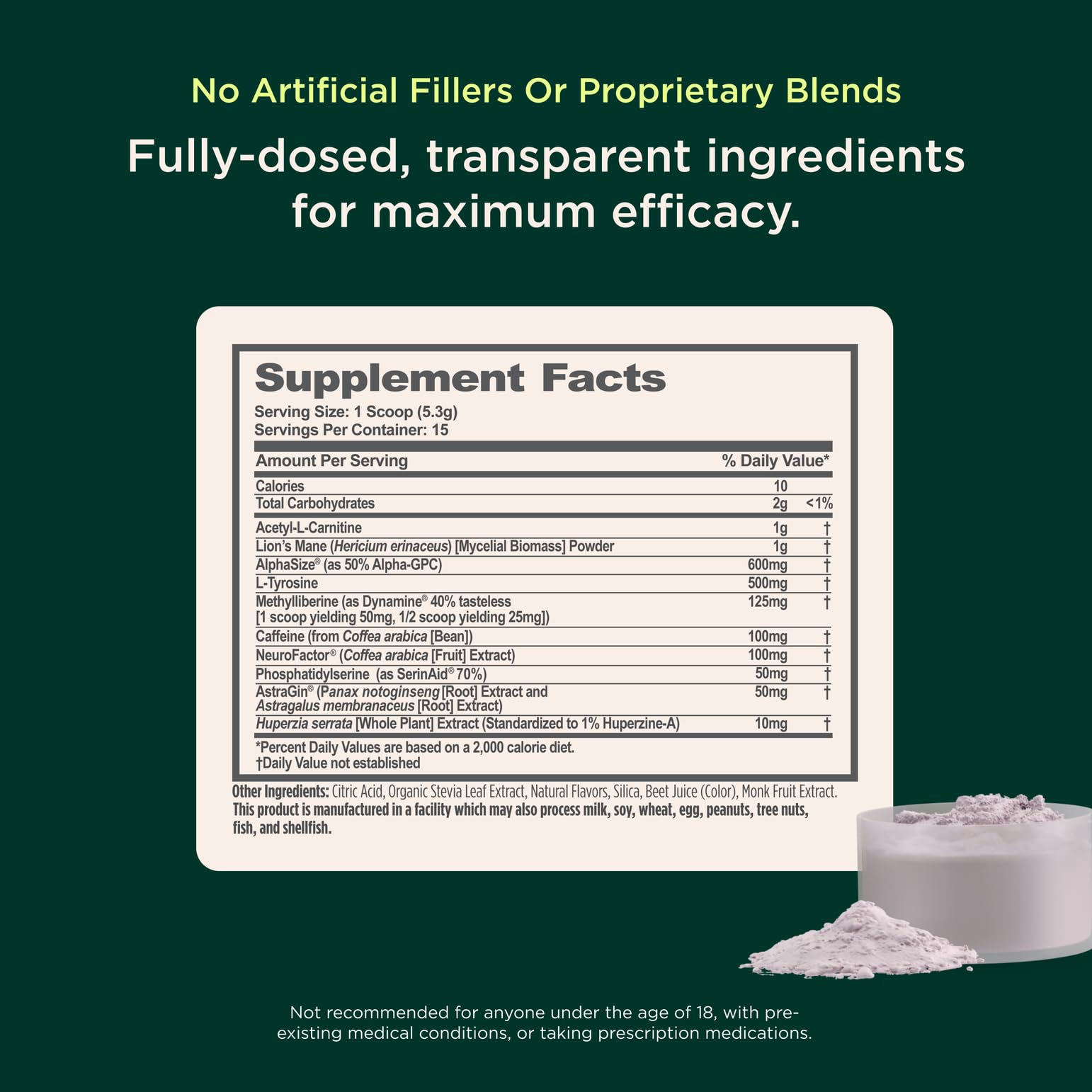 AlphaSize ingredient graphic highlights the potent nootropic blend for cognitive support.