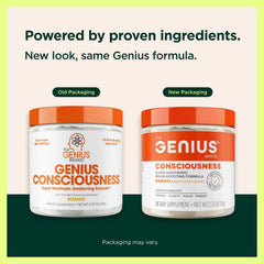 The Genius Consciousness scoop with powder ready for a daily dose.