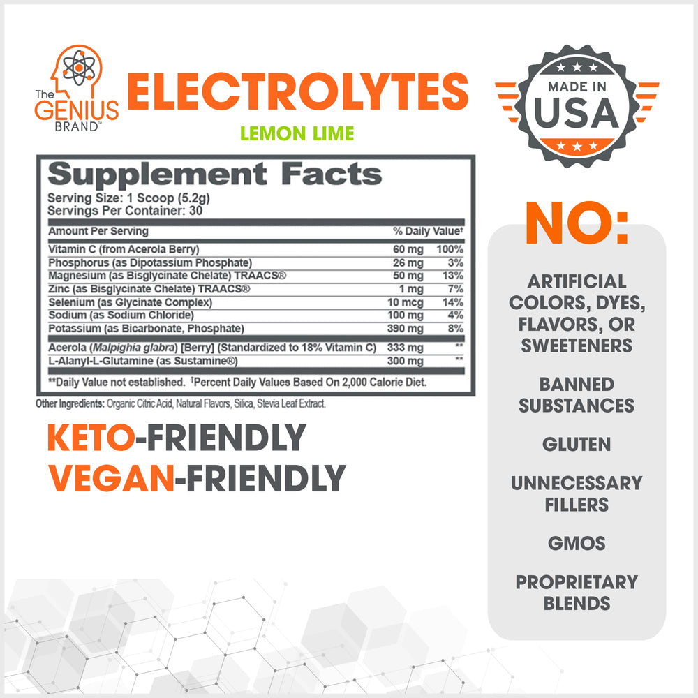 Travel-friendly Genius Electrolytes Lemon Lime sachet for on-the-go hydration.