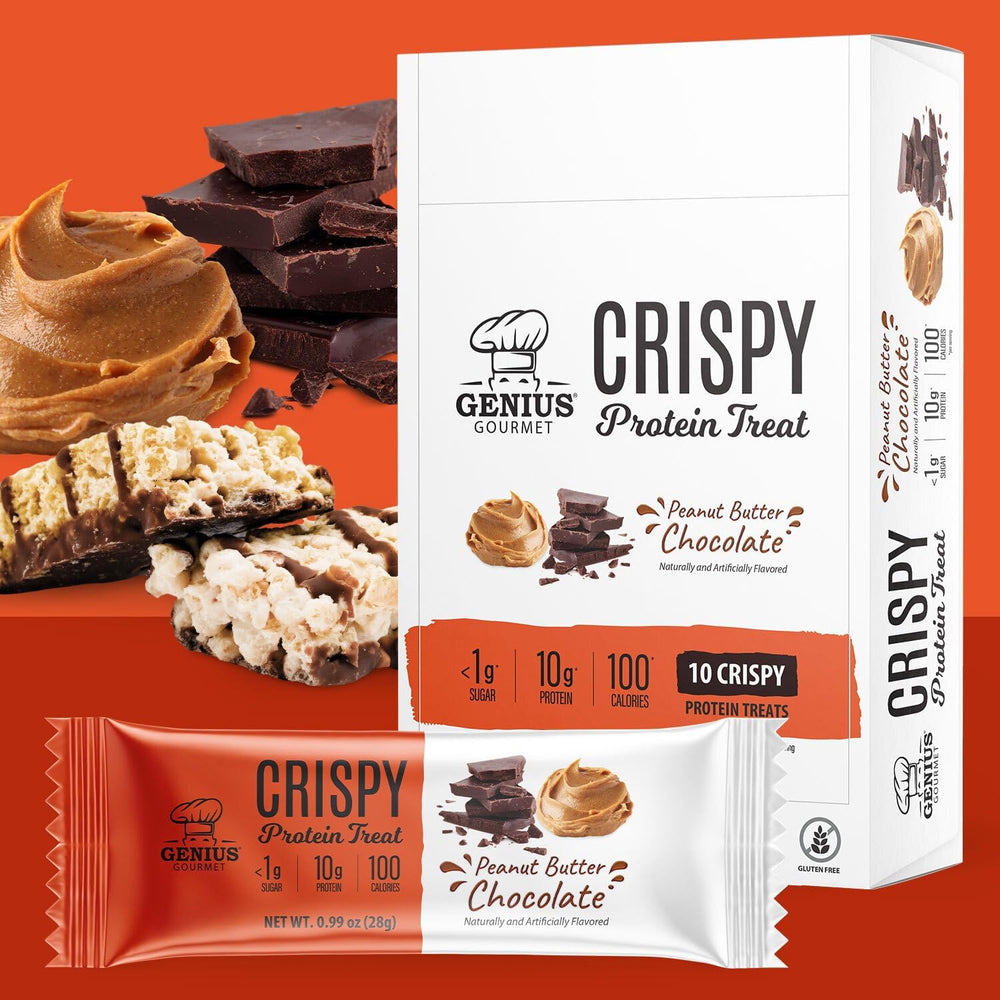 Close-up of the crispy texture and rich center of Genius Gourmet Crispy Protein Treat