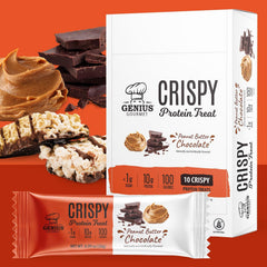 Close-up of the crispy texture and rich center of Genius Gourmet Crispy Protein Treat