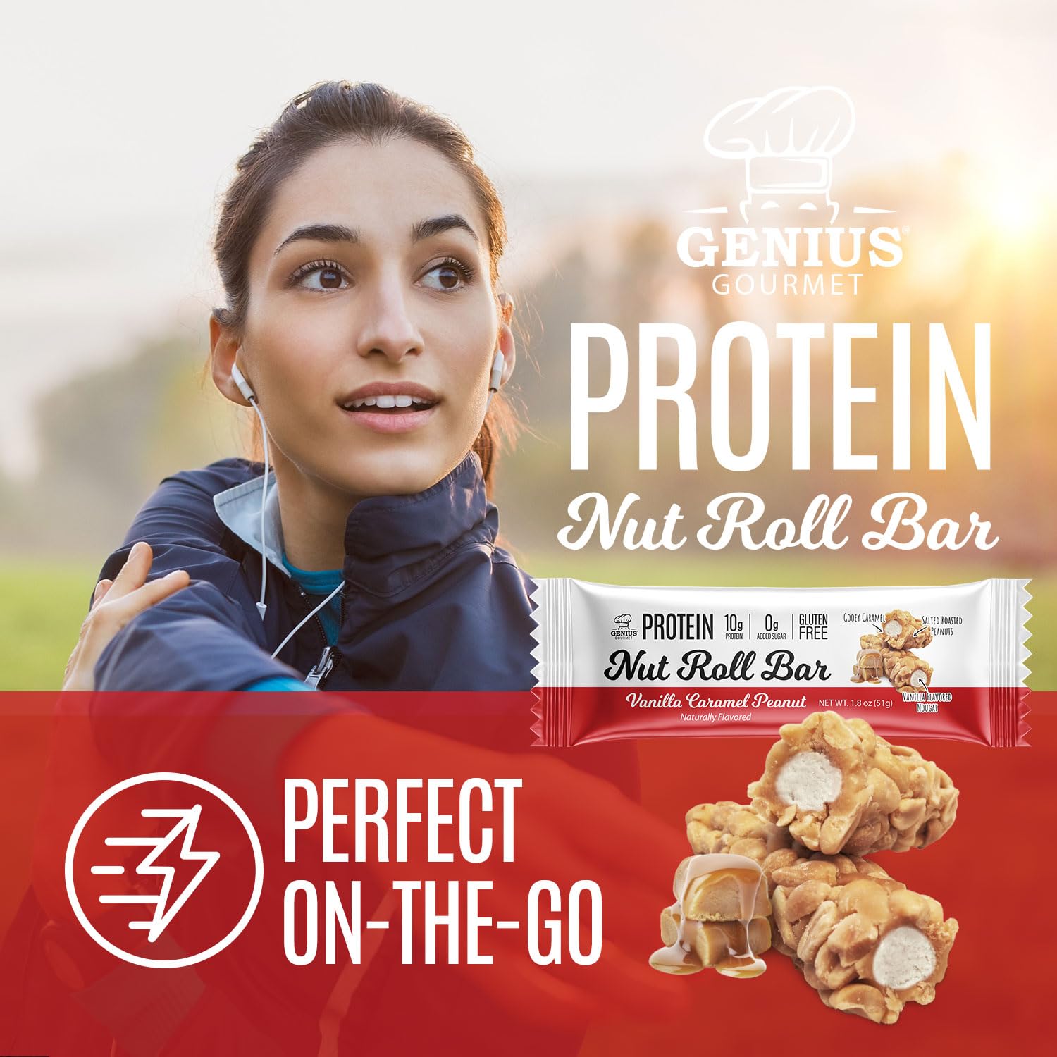 Gluten free Genius Gourmet Nut Roll Bar suitable for allergy-aware diets