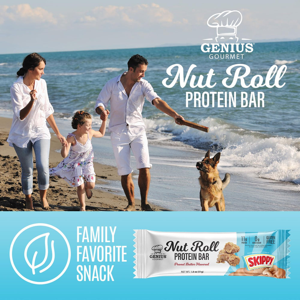 Genius Gourmet SKIPPY-inspired bar travel-ready wrapper for on-the-go.