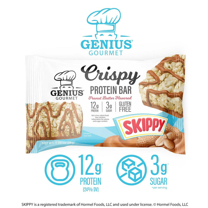 Genius Gourmet SKIPPY bar in lunchbox scene illustrating school-friendly snack