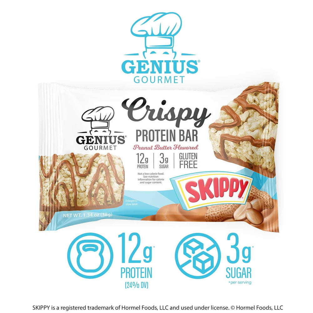 Genius Gourmet SKIPPY bar in lunchbox scene illustrating school-friendly snack