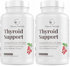 GENIUS HERBALS Thyroid Support bottle front view showing branding and label