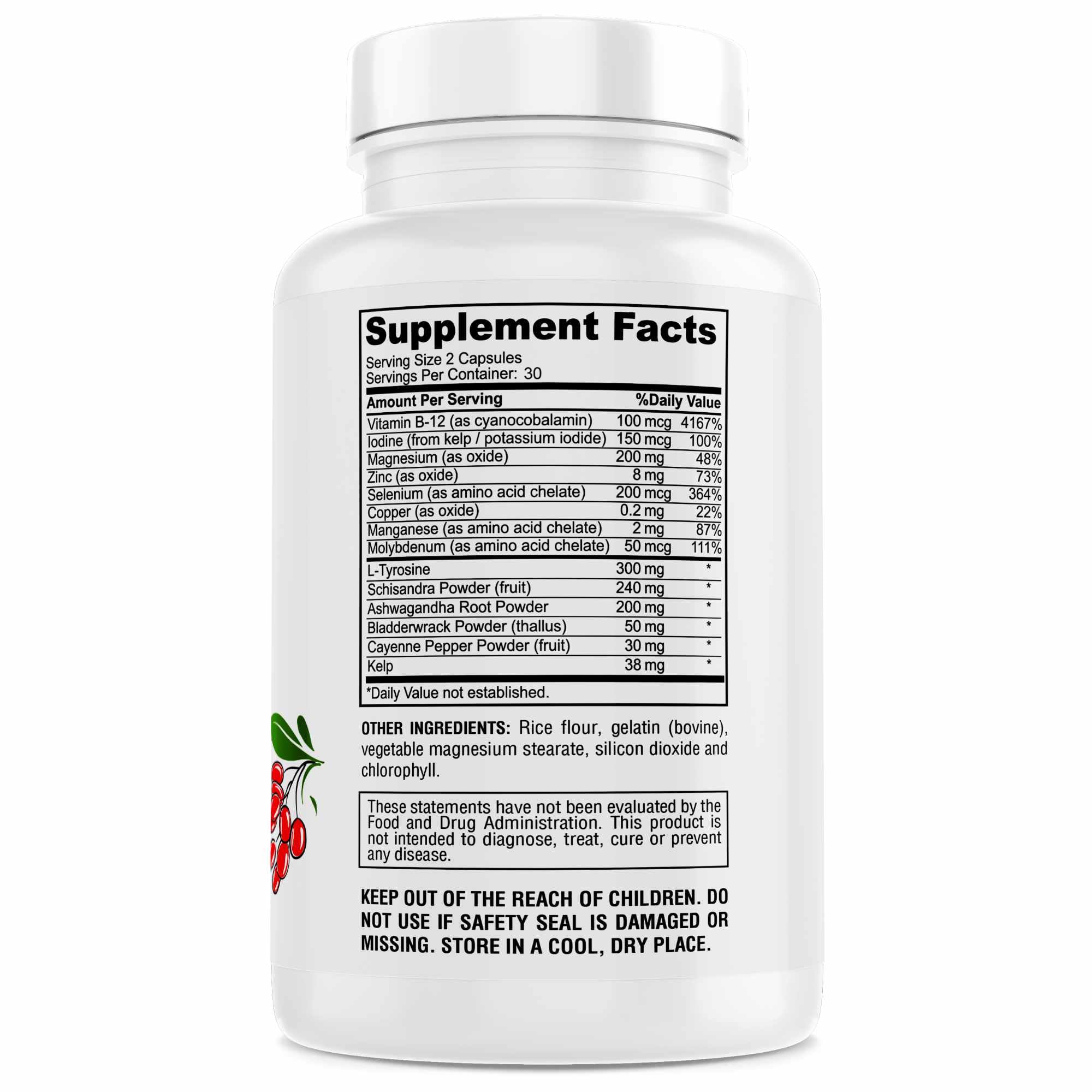 GENIUS HERBALS Thyroid Support pills close-up highlighting capsules for daily energy