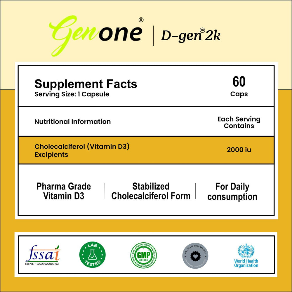 Genone DGen 2k capsules being poured for daily use.