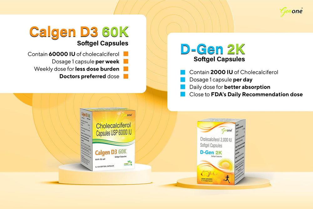 Genone DGen 2k label close-up with dosage info.