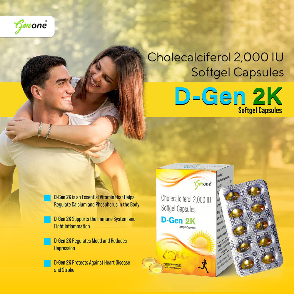 Genone DGen 2k packaging shows 60 capsules per bottle.