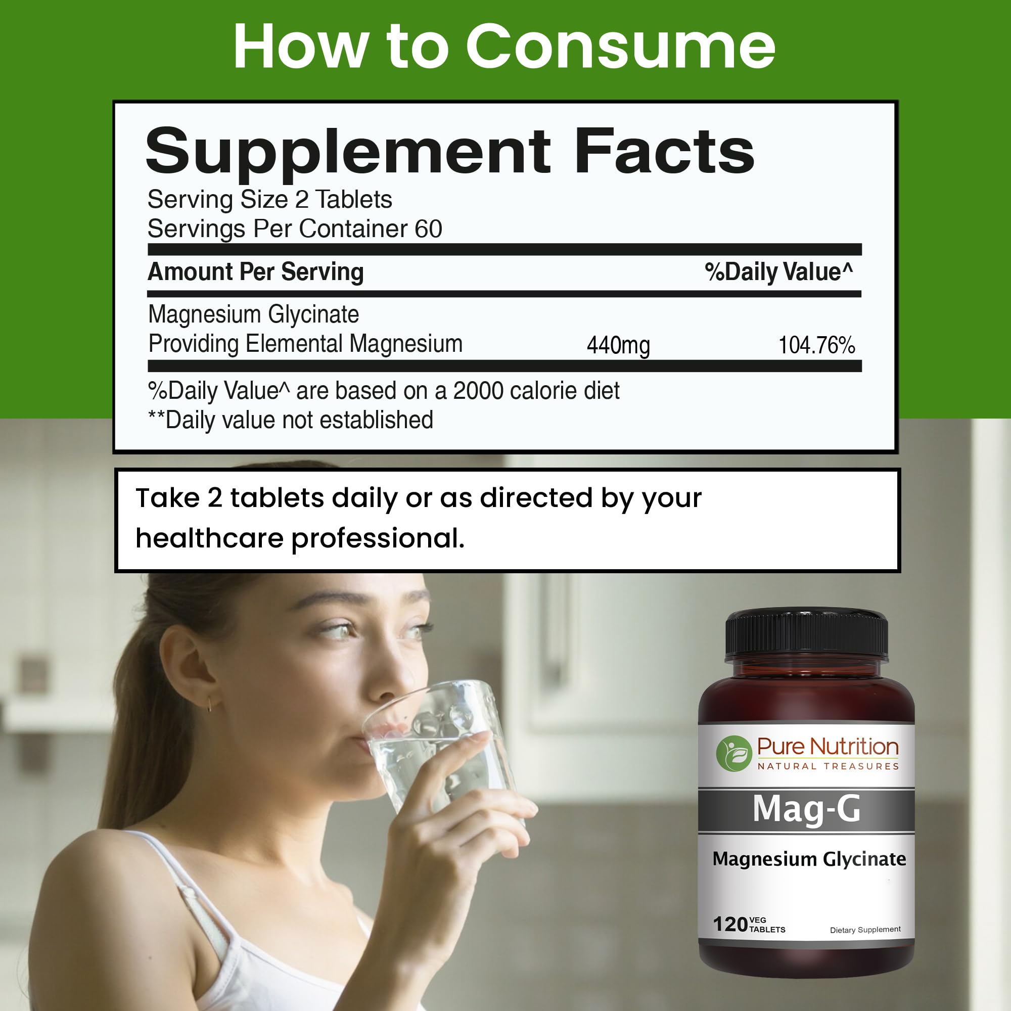 Gentle-on-stomach MagG glycine-based formula visual emphasis.