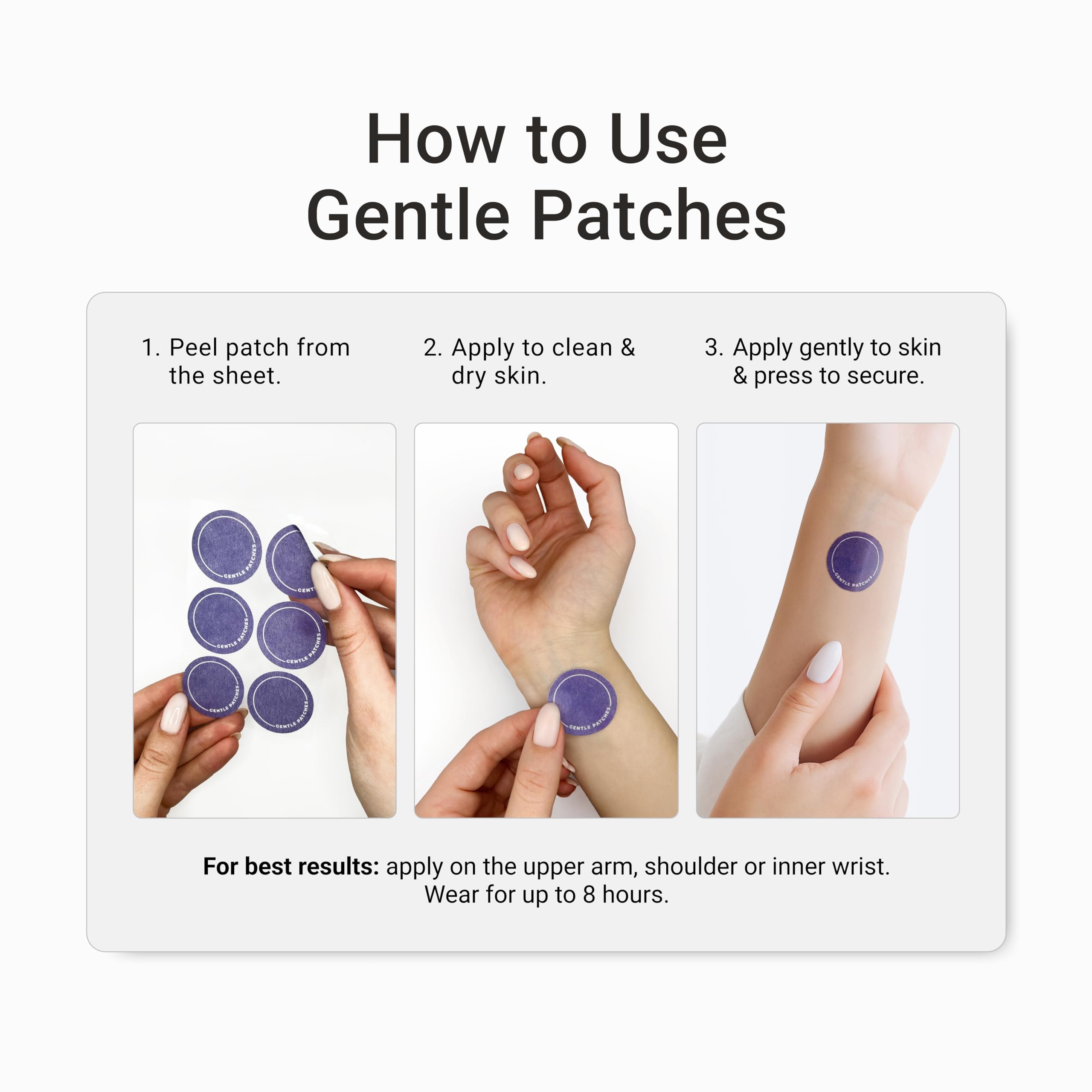 Close-up of hypoallergenic adhesive on skin with Gentle Patches GLP-1.