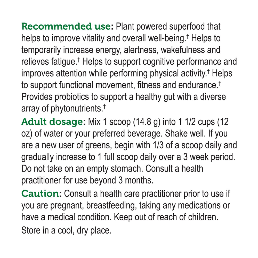 Genuine Health Greens + Extra Energy smoothie serve shows easy daily use.