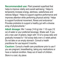 Genuine Health Greens + Extra Energy smoothie serve shows easy daily use.