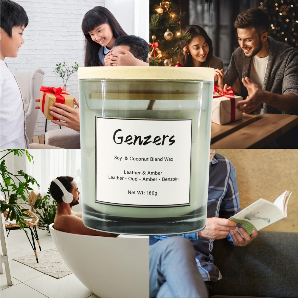 Genzers long burning candle minimizes residue for easy cleanup.