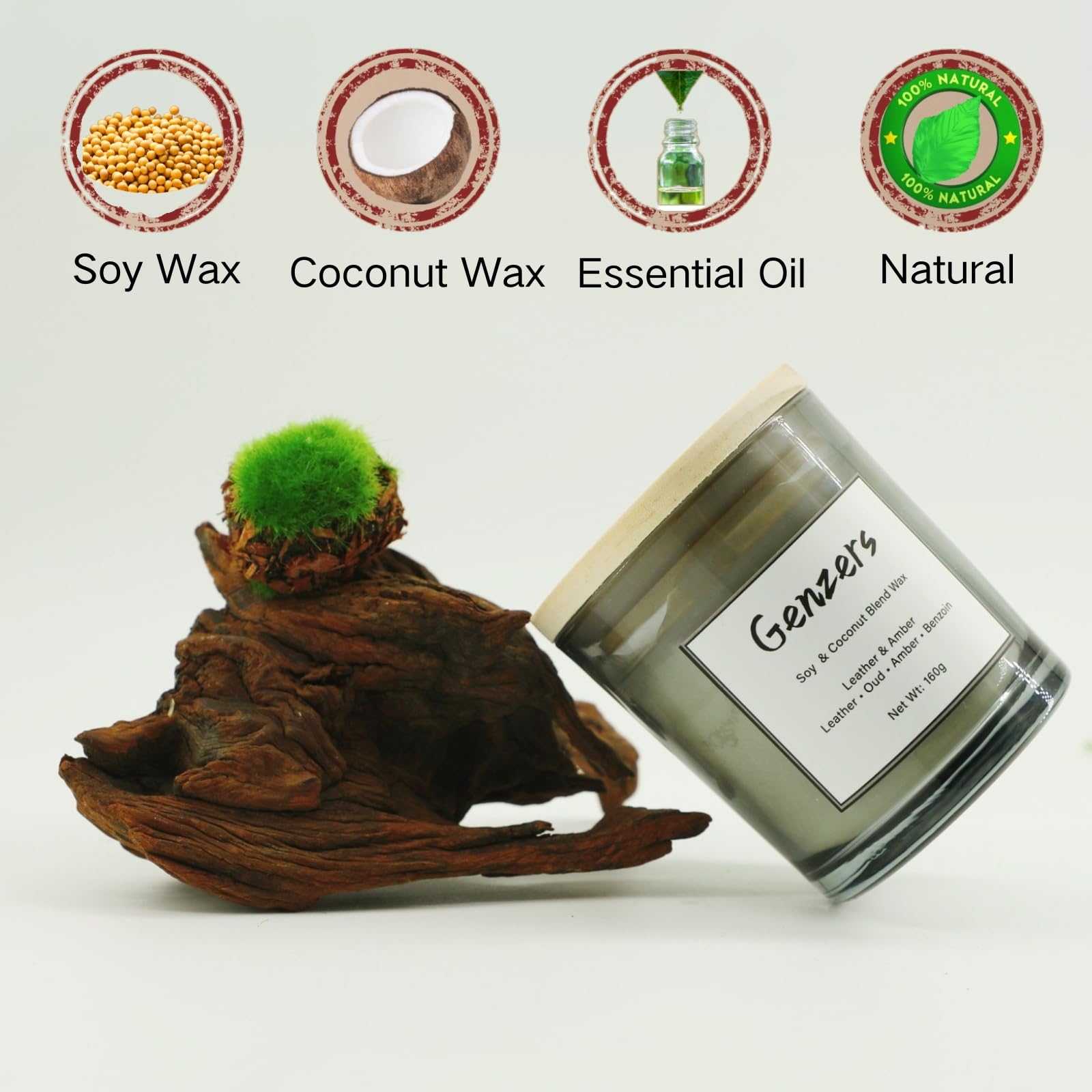 Genzers oudwood sandalwood candle ideal for reading or yoga sessions.