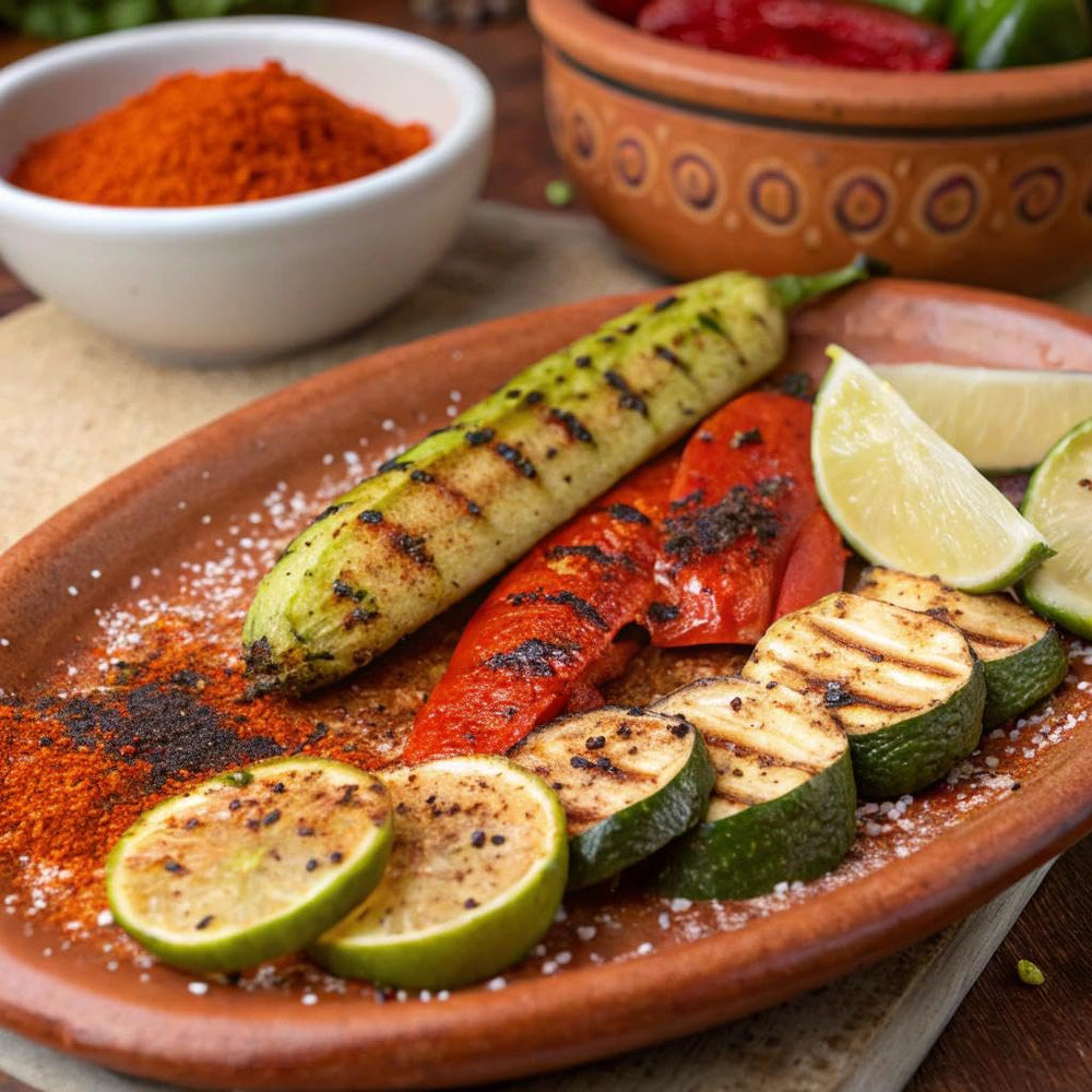 Geo-Fresh Organic Cayenne Pepper Powder close-up reveals fine grind and rich color.