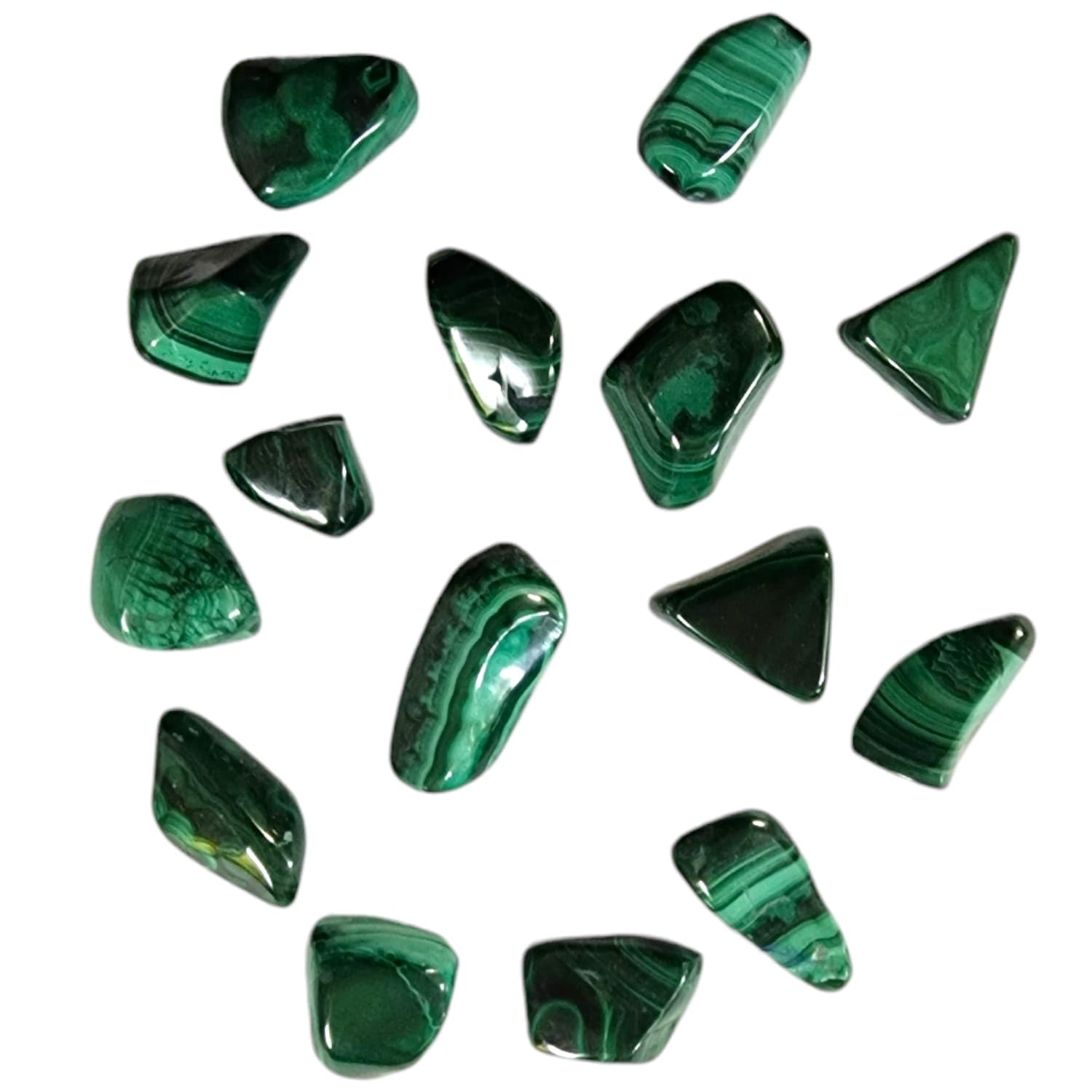 GeoFossils Malachite large tumbled stone for meditation and emotional balance.