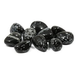 GeoFossils Snowflake Obsidian tumble stone, 20-25mm, ideal for mindful moments and gifting