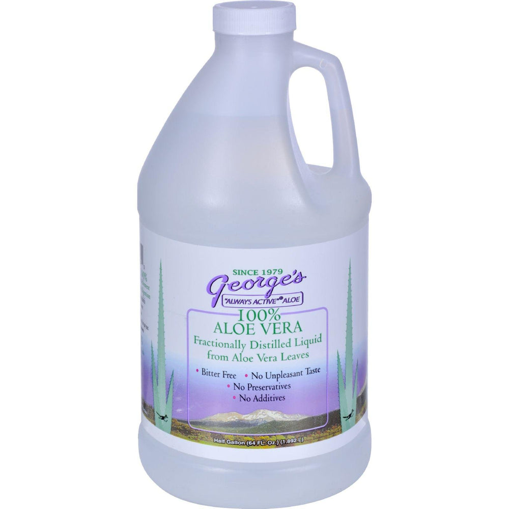 Georges Aloe Vera Drink back panel notes origin and no refrigeration needed
