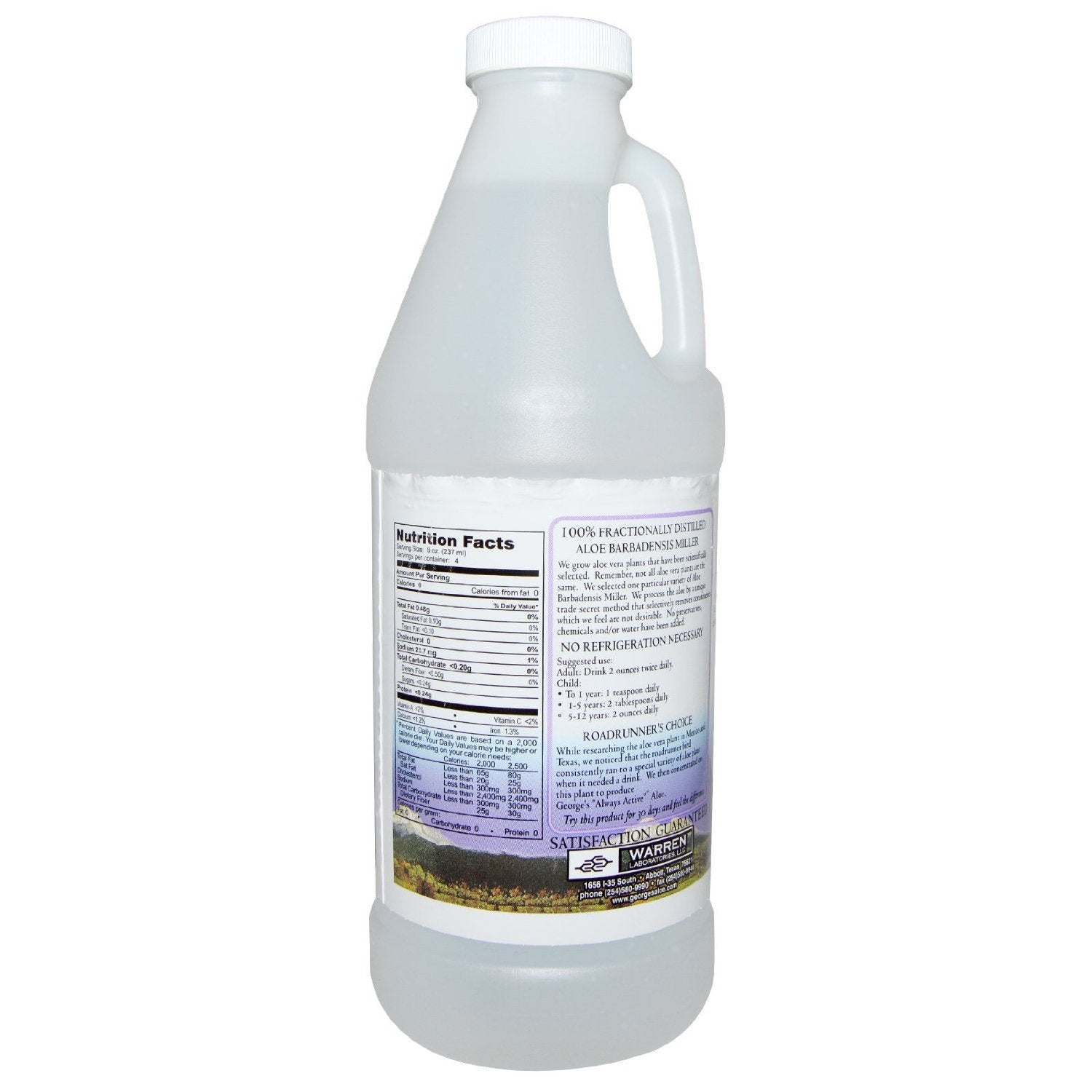George's Aloe Vera liquid applied to skin for hydration.